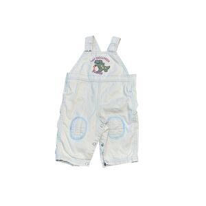 Vintage Y2K Overalls Kahki Dinosaur Scooter 6-9 Months